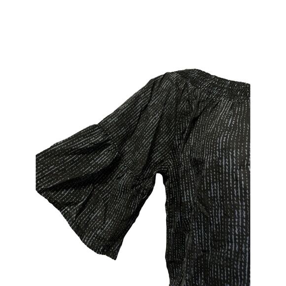 PrAna Chryssa Black blue off the shoulder Blouse Top Size S - Picture 5 of 7